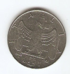KOVANEC 1 lira magnetna  1942  Italija