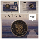 Latvija 2 euro 2017 Latgale (iz serije Regions of Latvia) BU v kartici