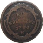 LaZooRo: Avstrija FURTHER AUSTRIA 1 Kreuzer 1794 H VF