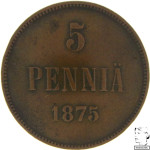 LaZooRo: Finska 5 Pennia 1875 XF / UNC