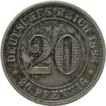 LaZooRo: Nemčija 20 Pfennig 1888 D UNC