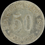 LaZooRo: Nemčija 50 Pfennig 1876 C VF - srebro