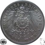 LaZooRo: Nemčija PRUSSIA 3 Mark 1914 A UNC - Srebro