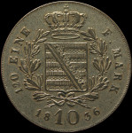 LaZooRo: Nemčija SAXE COBURG GOTHA 10 Kreuzer 1836 XF / UNC - srebro