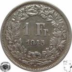 LaZooRo: Švica 1 Franc 1945 XF g - Srebro