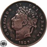 LaZooRo: Velika Britanija 1/3 Farthing 1827 PROOF za Malto