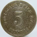 LaZooRo: Nemčija 5 Pfennig 1906 A XF/UNC