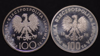 POLJSKA, 2 srebrnika za 100 zlotov iz leta 1976 in 1978 PROOF