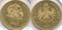 Zlatnik 8 Fl-20  Francs 1881
