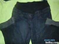 Nosečniške jeans hlače-temnomodre, vel XXL