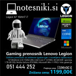 Gaming prenosni računalnik Lenovo Legion S7 16IAH7 – AKCIJA z 40GB RAM