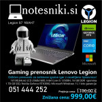 Gaming prenosnik Lenovo Legion S7 16IAH7 – AKCIJA z RTX3060 in 2K!