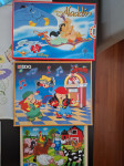 3× Puzzle: Disney Aladin, jumbo Chipmunks, Kmetija les