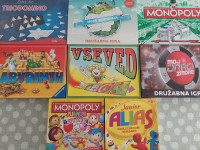 RAZLIČNE DRUŽABNE IGRE,LABYRINTH,MONOPOLY,VSEVED,ALIAS,GASILCI,DOMINO