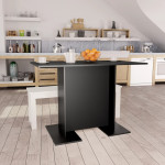 vidaXL Jedilna miza črna 110x60x75 cm inženirski les