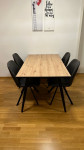 Jedilna miza s 4 stoli 90x160 cm