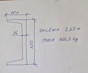 U profil 100x350, dolžina 2,65 m