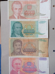 5000 , 500000, 5000000 dinarjev 1993 , serije AA