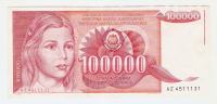 BAKKOVEC 100 000 dinarjev 1989 Jugoslavija