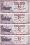 BANKOVCE 20 -1978 DINARA CU,DN,DO,DV,DM,DT,;P88a (JUGOSLAVIJA)UNC