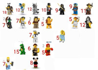 Lego zbirateljske minifigure CMF series 1,2,3,4,5,6,9,disney simpsons