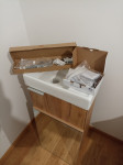 Umivalnik, ogledalo in omarica za podumivalnik 41x21 cm ( ozek )