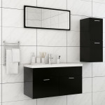 vidaXL Komplet kopalniškega pohištva črna inženirski les
