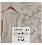 TOP - št.S+M ■čipka ■romantično ■bel