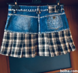 MINI krilo karo škotsko /jeans /S velikost