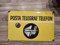 Emajlirana tabla posta telegraf telefon