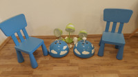 Luči in stolčki za otroško sobo.