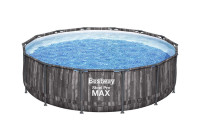 Montažni bazen Steel Pro MAX™ | 427 x 107 cm z vzorcem lesa s kartušno