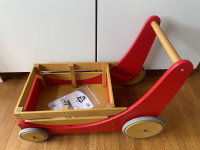 Lesen voziček za urjenje hoje Kinderfeets Cargo Walker - Rdeča
