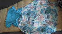 Poletna obleka za nosečnost in dojenje-turkizna, POPEK, VEL38-40