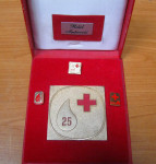plaketa Rdeč Križ Slovenije 25 let v škatli
