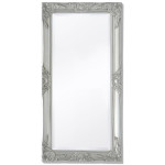 vidaXL Stensko ogledalo baročno 100x50 cm srebrno