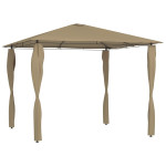 vidaXL Paviljon s pokritimi stebri 3x3x2,6 m taupe 160 g/m²