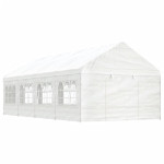 vidaXL Paviljon s streho bel 8,92x4,08x3,22 m polietilen