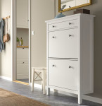 HEMNES Omarica za čevlje z 2 predaloma, bela, 89x30x127 cm