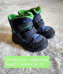 Otroški zimski visoki čevlji Superfit, Goretex, št. 22