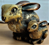 Redki netsuke - zajček in mlad zajec