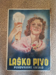 Stara plehnata tabla LAŠKO PIVO 48X34cm