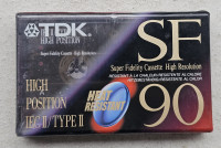 TDK SF-90 ET - CHROME 90 Mins / TYPE 2 II / BLANK CASSETTE TAPE 1 kos