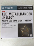 Novi kovinski LED obesek "Hello" 30x30cm