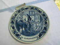 Stenska plošča, krožnik - porcelan - mizar motiv . Blue Delft