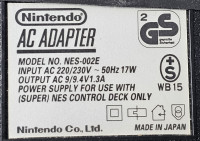 V okvari Nintendo  AC ADAPTER  GS geprüfte Sicherheit  +  MODEL NO. NE