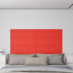 vidaXL Stenski paneli 12 kosov rdeči 90x30 cm umetno usnje 3,24 m²