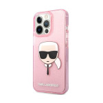 Ovitek Karl Lagerfeld iPhone 13/13 Pro Glitter Karl`s & Choupette Pink