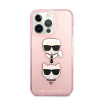 Ovitek Karl Lagerfeld iPhone 13 Pro Liquid Glitter Karl`s Pink