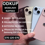 *ODKUP iPhone 16/ 16 Pro, iPhone 15/ 15 Pro, Samsung S24 - CELJE